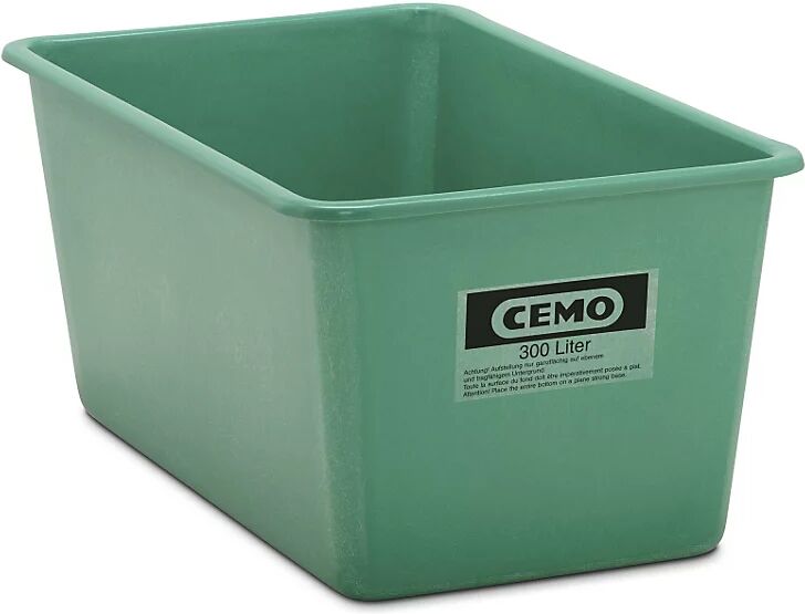 CEMO Recipiente grande de PFV, capacidad 300 l, L x A x H 1170 x 690 x 520 mm, verde