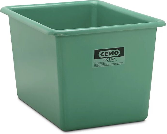 CEMO Recipiente grande de PFV, capacidad 700 l, L x A x H 1320 x 970 x 800 mm, verde