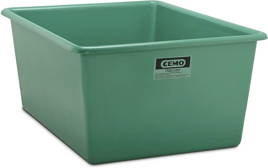 CEMO Recipiente grande de PFV, capacidad 1500 l, L x A x H 1820 x 1390 x 800 mm, verde