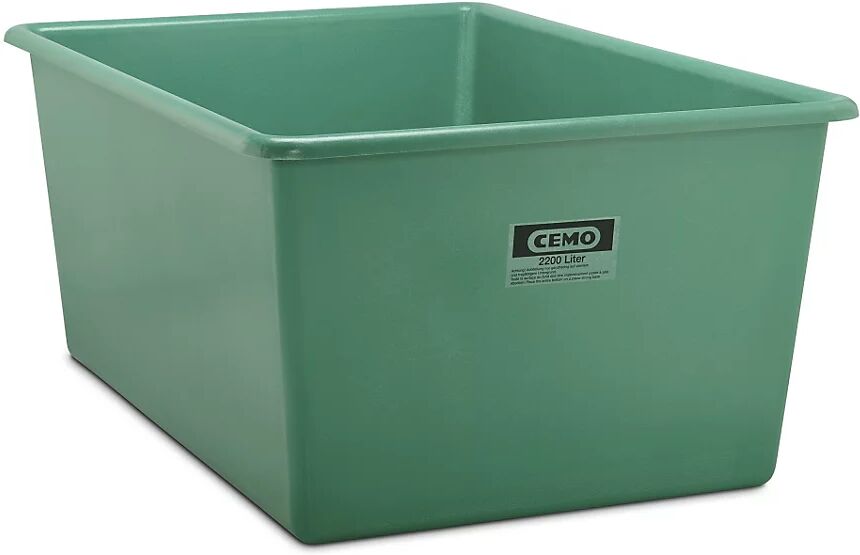 CEMO Recipiente grande de PFV, capacidad 2200 l, L x A x H 2108 x 1480 x 915 mm, verde