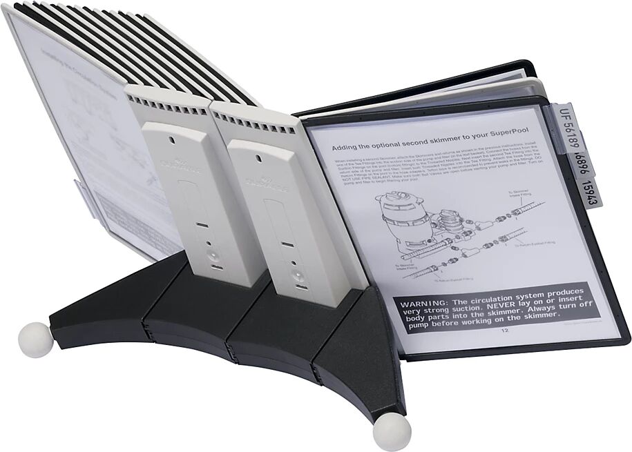 DURABLE Soporte de sobremesa modular SHERPA, juego completo que incluye soporte y marcos transparentes DIN A4, 20 marcos