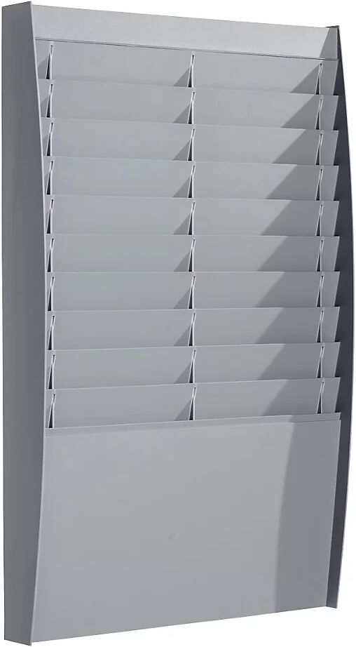 kaiserkraft Panel clasificador, 2 x 10 compartimientos, H x A x P 865 x 544 x 106 mm, aluminio blanco