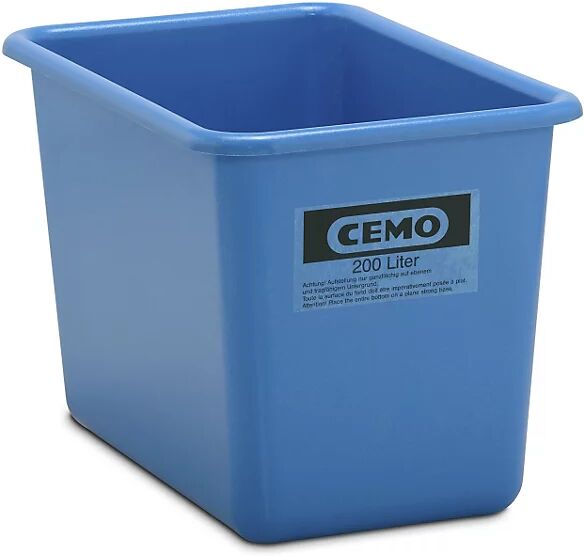 CEMO Recipiente grande de PFV, capacidad 200 l, L x A x H 873 x 572 x 585 mm, azul