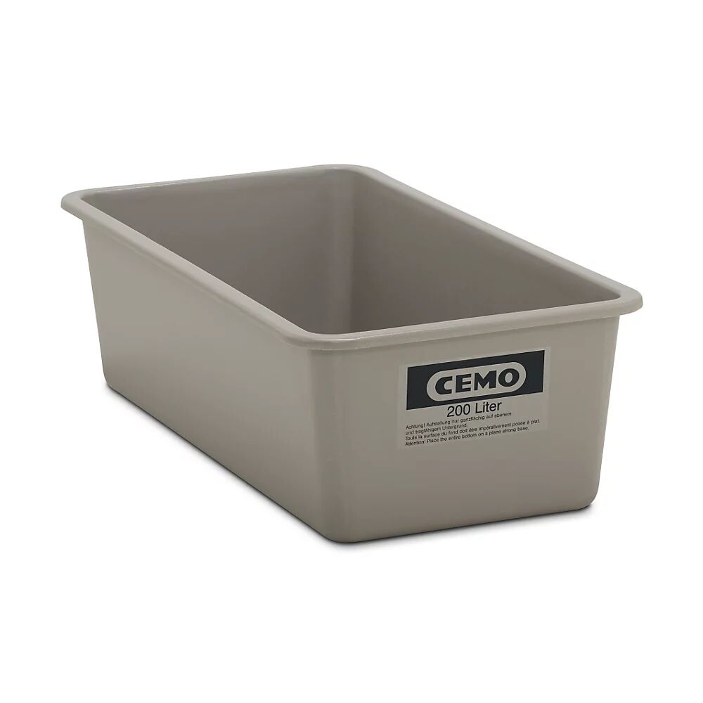 CEMO Recipiente grande de PFV, capacidad 200 l, L x A x H 1218 x 620 x 358 mm, gris