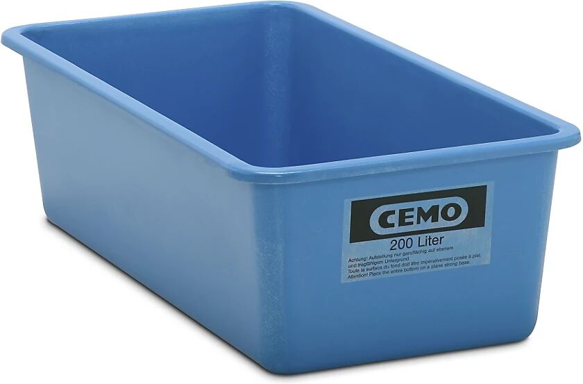 CEMO Recipiente grande de PFV, capacidad 200 l, L x A x H 1218 x 620 x 358 mm, azul