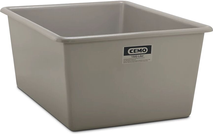 CEMO Recipiente grande de PFV, capacidad 1500 l, L x A x H 1820 x 1390 x 800 mm, gris