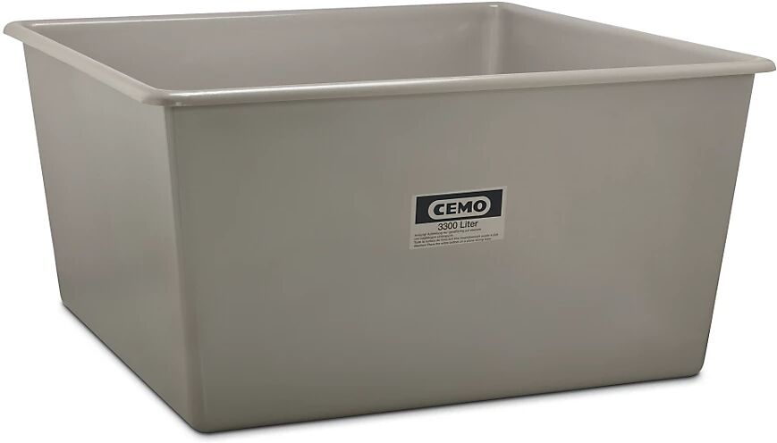 CEMO Recipiente grande de PFV, capacidad 3300 l, L x A x H 2040 x 2040 x 1030 mm, gris