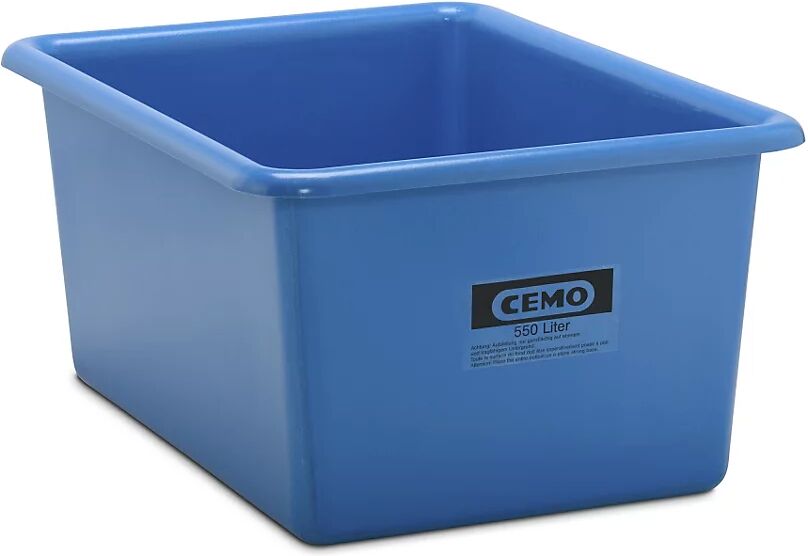 CEMO Recipiente grande de PFV, capacidad 550 l, L x A x H 1320 x 970 x 620 mm, azul