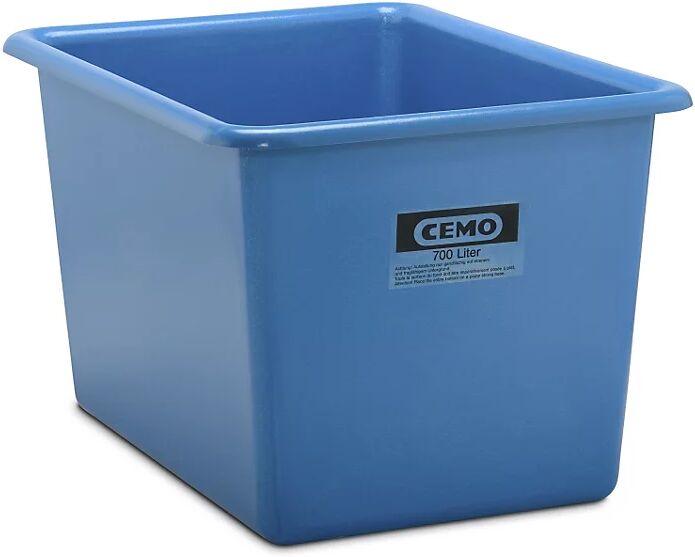 CEMO Recipiente grande de PFV, capacidad 700 l, L x A x H 1320 x 970 x 800 mm, azul