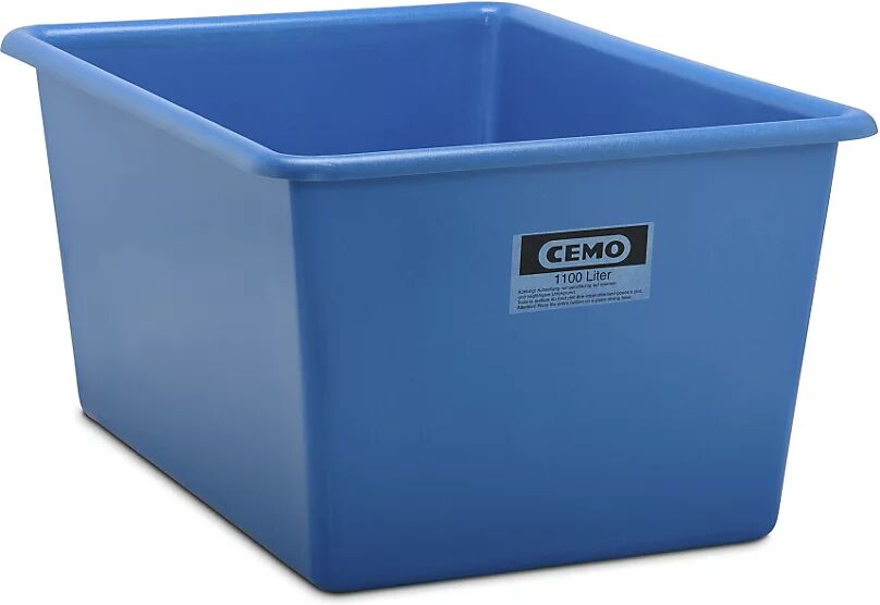 CEMO Recipiente grande de PFV, capacidad 1100 l, L x A x H 1620 x 1190 x 800 mm, azul