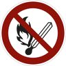 kaiserkraft Señal de prohibición, prohibido prender fuego, fumar o la presencia de llamas, UE 10 unid., lámina, Ø 200 mm