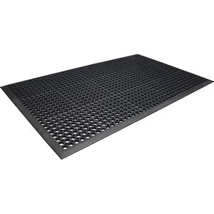 COBA Estera de goma perforada Rampmat, L x A x H 1500 x 900 x 12 mm, caucho negro