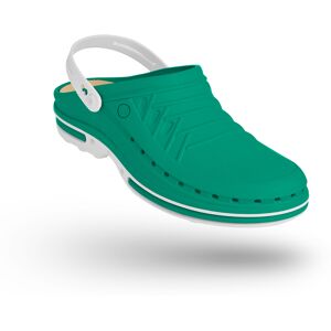 WOCK Zueco Verde y Blanco Clog 06 c/ Tira y Plantilla de Confort Blanco/Verde 35/36