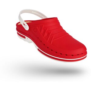 WOCK Zueco Rojo y Blanco Clog 17 c/ Tira y Plantilla de Confort Blanco/Rojo 35/36