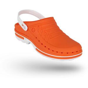 WOCK Zuecos Sanitarios Naranja y Blancos Clog 05 c/ Tira Blanco/Naranja 35/36