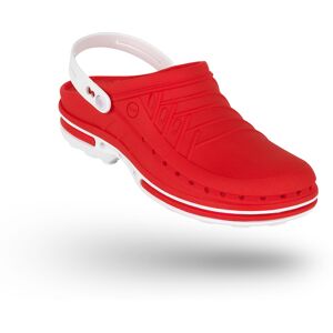 WOCK Zuecos Sanitarios Rojo y Blancos Clog 17 c/ Tira Blanco/Rojo 35/36