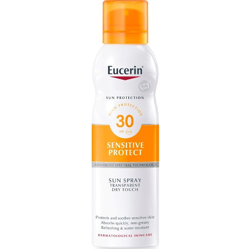 Eucerin Sun Protection Sensitive Protect SPF30 Sun Spray Transparente Toque Seco 200mL SPF30