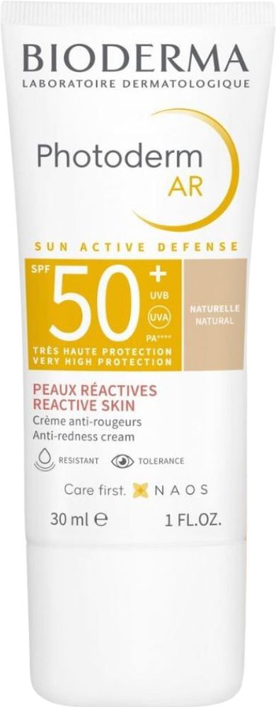 Bioderma Photoderm Ar SPF50+ Protector solar antirojeces con color 30mL Natural SPF50+