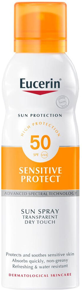 Eucerin Sun Protection Sensitive Protect SPF50 Sun Spray Transparente Toque Seco 200mL SPF50+