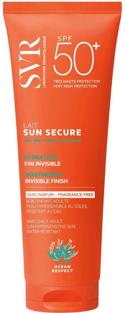 SVR Sun Secure Leche Hidratante SPF50+ para Rostro Y Cuerpo 250mL No Frangrance SPF50+