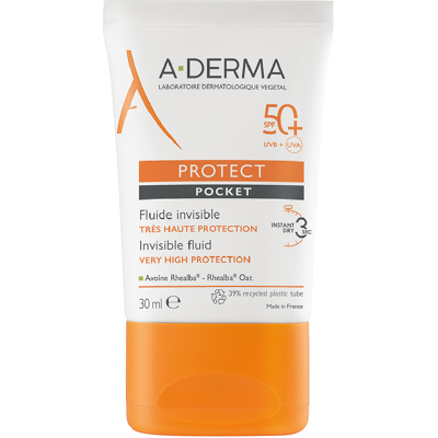 A Derma Protect Fluid Rostro SPF50 Pieles normales a mixtas Bolsillo 30mL SPF50+ A Derma Protect Fluid Rostro SPF50 Pieles normales a mixtas Bolsillo 30mL SPF50+