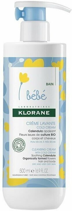 Klorane Crema limpiadora nutritiva para bebés 500mL