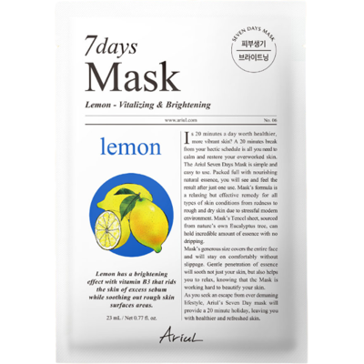 Ariul 7 días Mask Limón Vitalizante y Luminoso Mask 1 un. Ariul 7 días Mask Limón Vitalizante y Luminoso Mask 1 un.