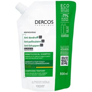 Dercos Champú anticaspa para cabellos secos 500mL refill