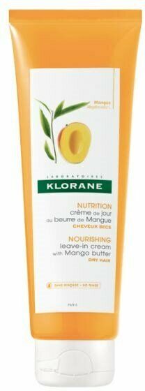 Klorane Crema de día sin aclarado para cabello seco y dañado con manteca de mango 125mL