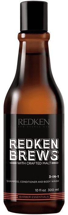 Redken Champú, acondicionador y jabón corporal 3 en 1 Brews 300mL