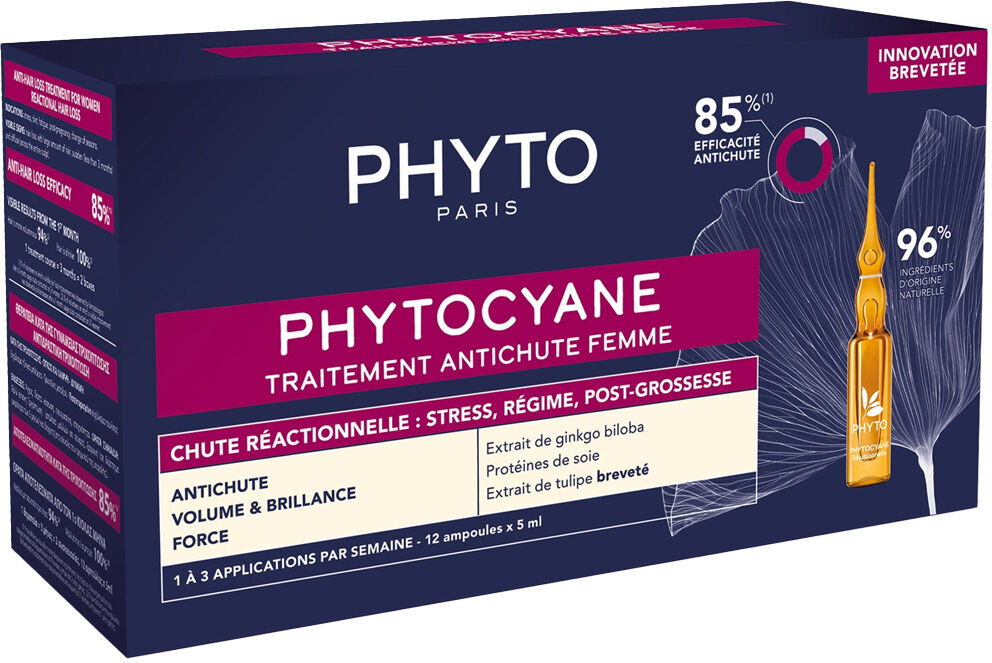 Phyto Tratamiento Anticaída Reactivo Con Fitocianina para Mujeres 12x5mL