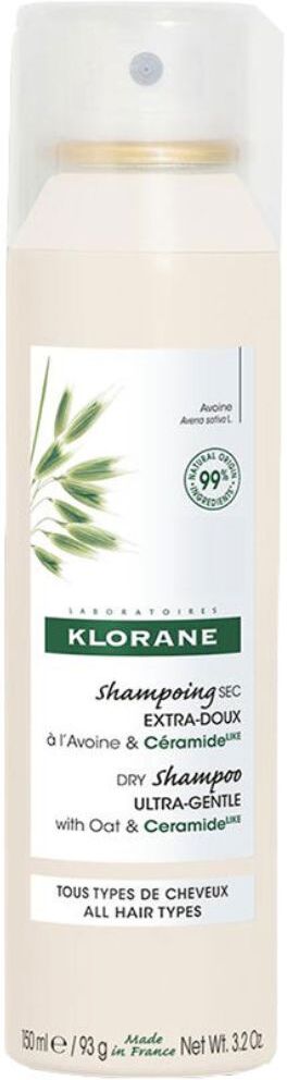 Klorane Champú seco de avena y ceramida para todo tipo de cabellos 150mL