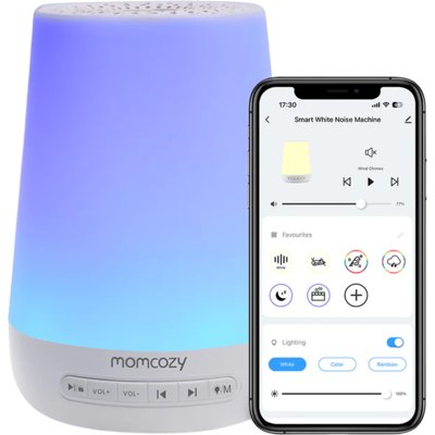 Momcozy Máquina de Ruido Blanco - Sonido Ajustable y Luz, Control por App Momcozy Máquina de Ruido Blanco - Sonido Ajustable y Luz, Control por App