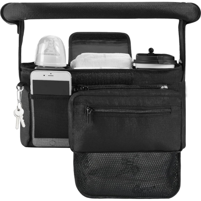 Organizador universal para cochecito Momcozy con portavasos - Accesorios para bebé Organizador universal para cochecito Momcozy con portavasos - Accesorios para bebé