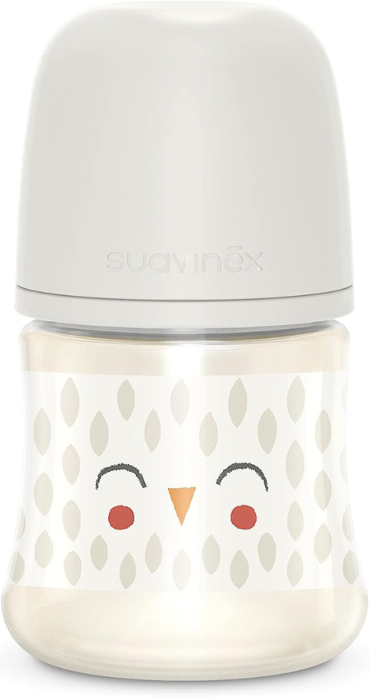 Suavinéx Bonhomia Biberón Premium de poliamida con tetina de silicona 150mL Grey S