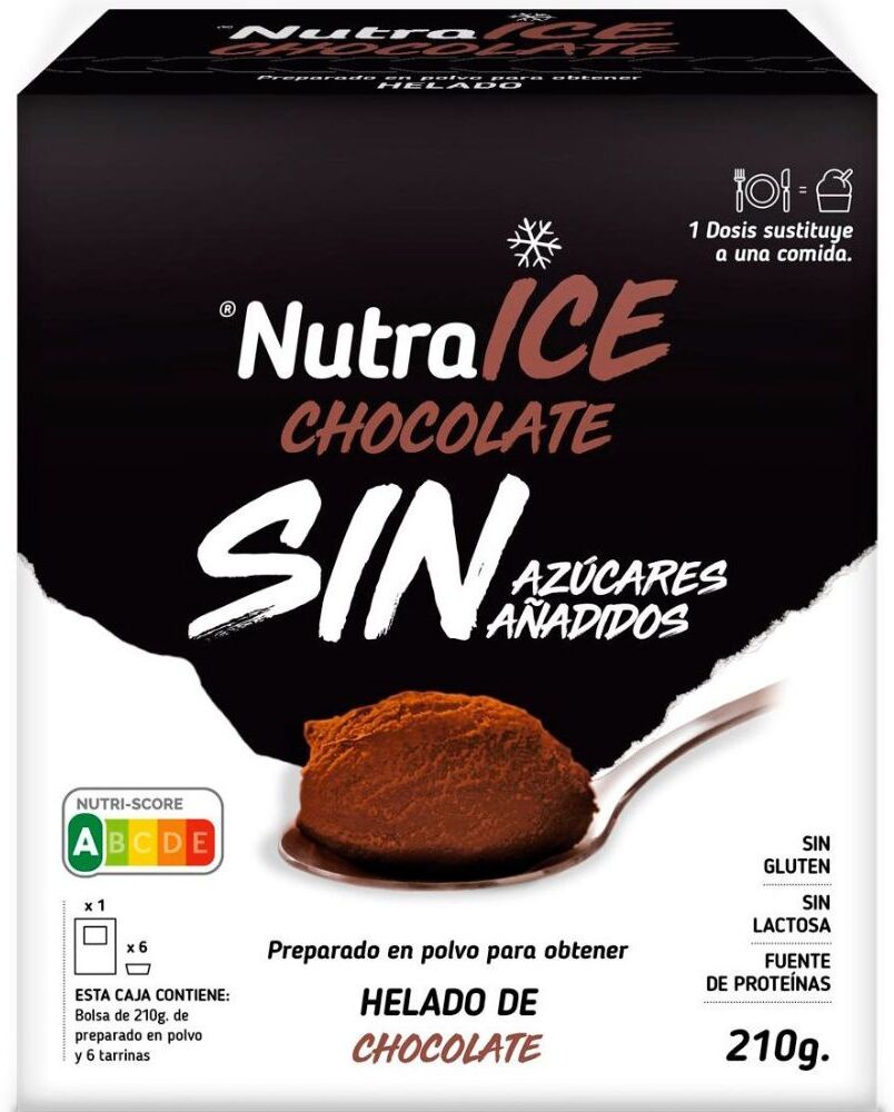 Nutra ICE Helado con 0% azúcar añadido 210g Chocolate