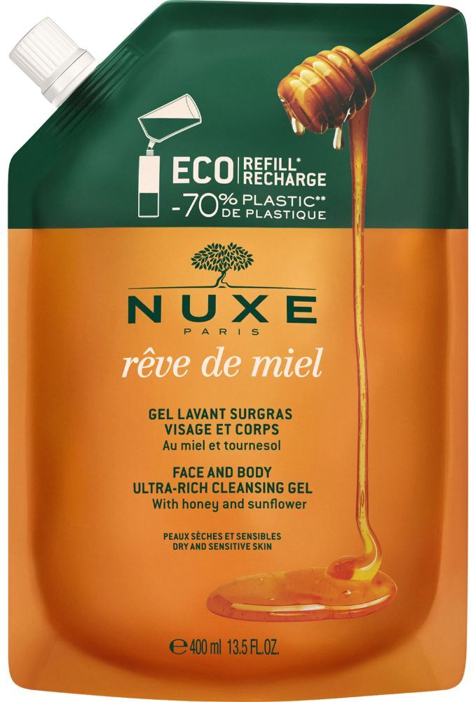 Nuxe Gel Limpiador Rêve de Miel Rostro y Cuerpo Altra-Rico con Miel 400mL refill