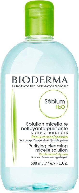 Bioderma Sebium H2O Solución Micelar Limpieza Piel Grasa Acnéica 500mL