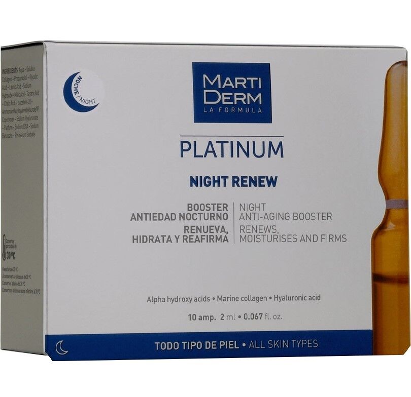 Martiderm Renovación nocturna Ampollas exfoliantes suaves 10&nbsp;un.