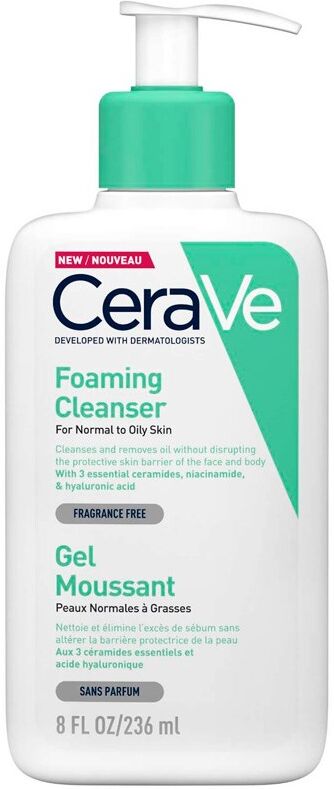 CeraVe Espuma Limpiadora Facial Y Corporal para Pieles Normales a Grasas 236mL