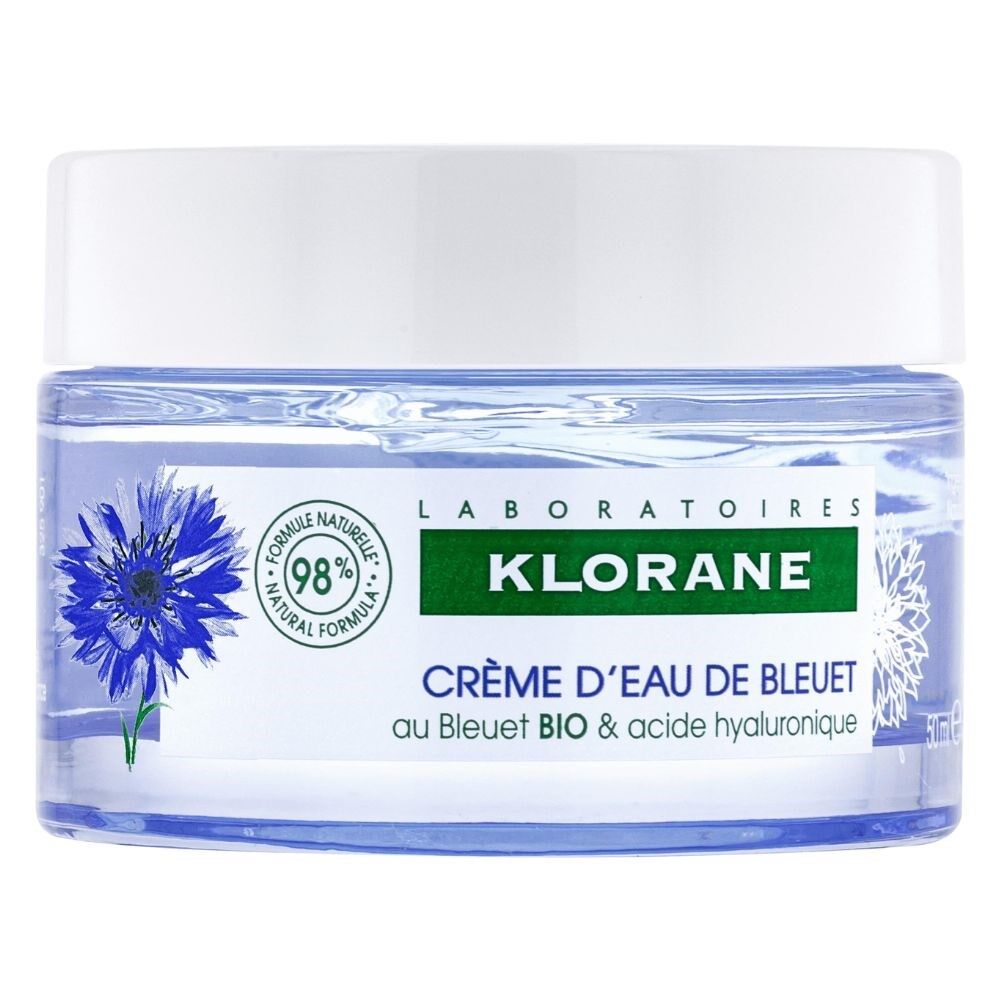 Klorane Crema de agua cian con flor cian bio y ácido hialurónico 50mL