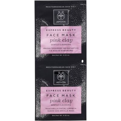 Apivita Limpieza suave Mask con arcilla rosa 2x8mL Apivita Limpieza suave Mask con arcilla rosa 2x8mL