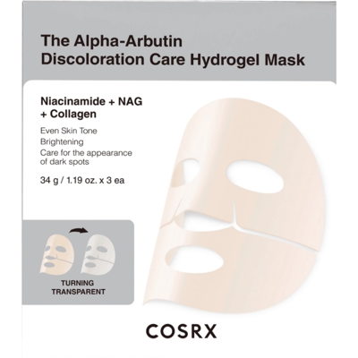 CosRX El hidrogel facial para el cuidado de la decoloración con alfa-arbutina Mask 3 un. CosRX El hidrogel facial para el cuidado de la decoloración con alfa-arbutina Mask 3 un.