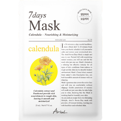Ariul 7 Días Mask Caléndula Nutritiva e Hidratante Mask 1 un. Ariul 7 Días Mask Caléndula Nutritiva e Hidratante Mask 1 un.