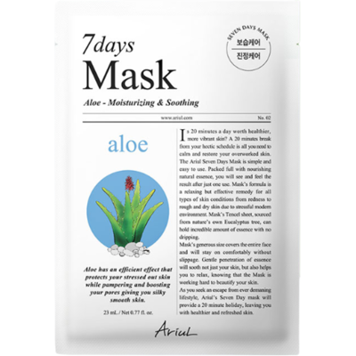 Ariul 7 días Mask Aloe hidratante y calmante Mask 1 un. Ariul 7 días Mask Aloe hidratante y calmante Mask 1 un.