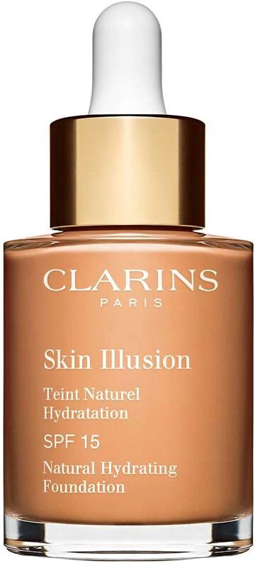 Clarins Skin Illusion Base de maquillaje líquida hidratante Piel desnuda 30mL 108.5 Cashew