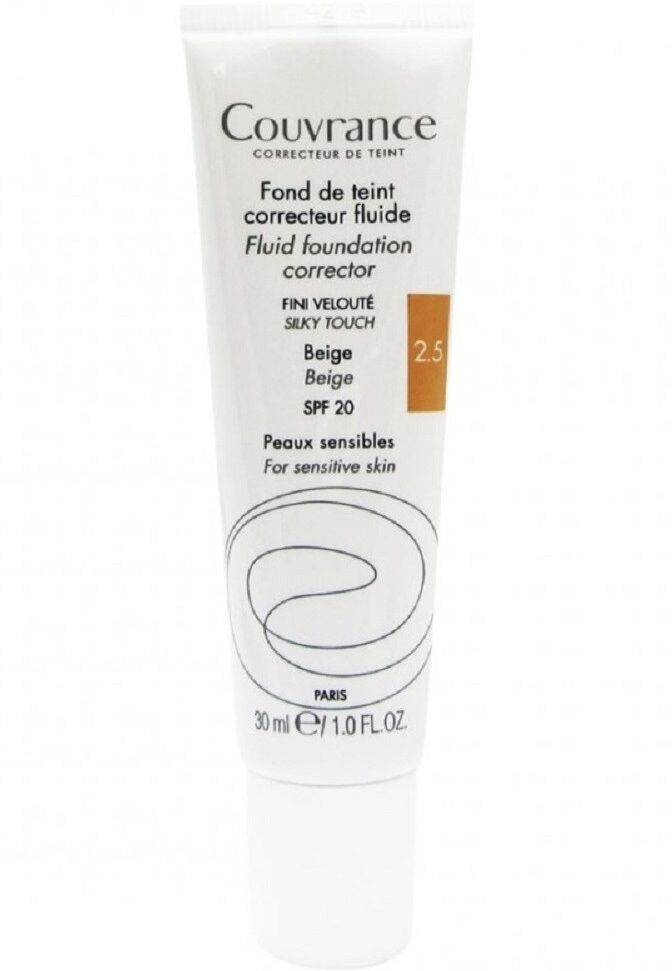 Avène Couvrance Base de Maquillaje Fluida Correctora de Alta Tolerancia 30mL 2.5 Beige