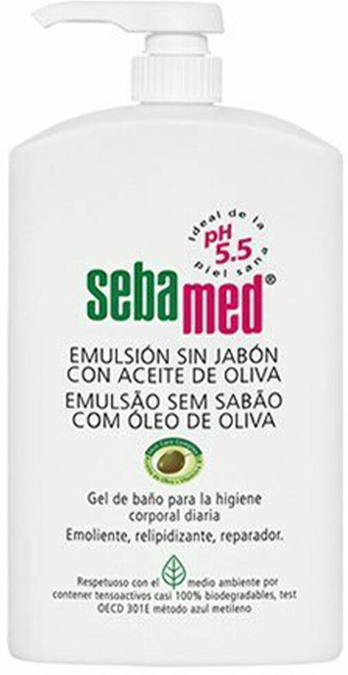 Sebamed Emulsión limpiadora corporal y facial sin jabón con aceite de oliva 1000mL