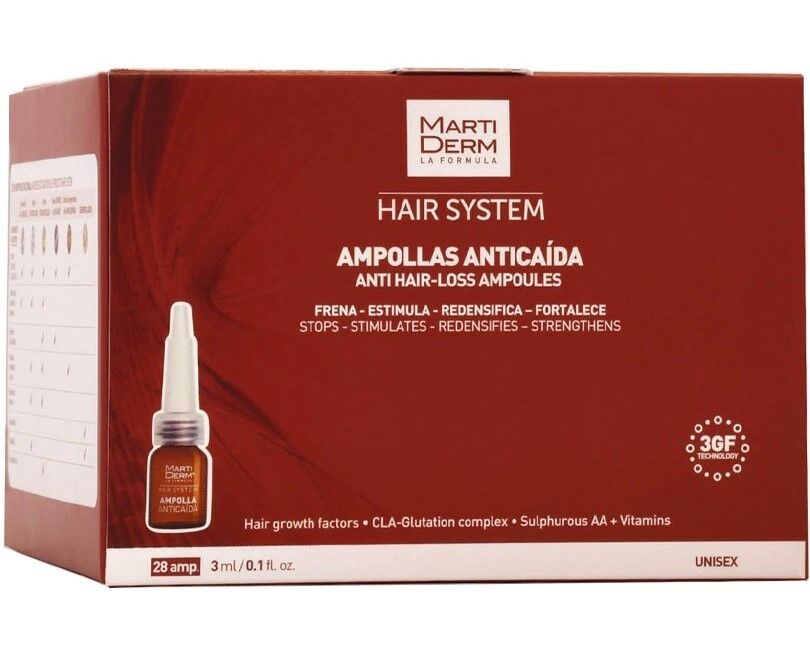 Martiderm Ampollas anticaída Hair System 3 gf 28&nbsp;un.