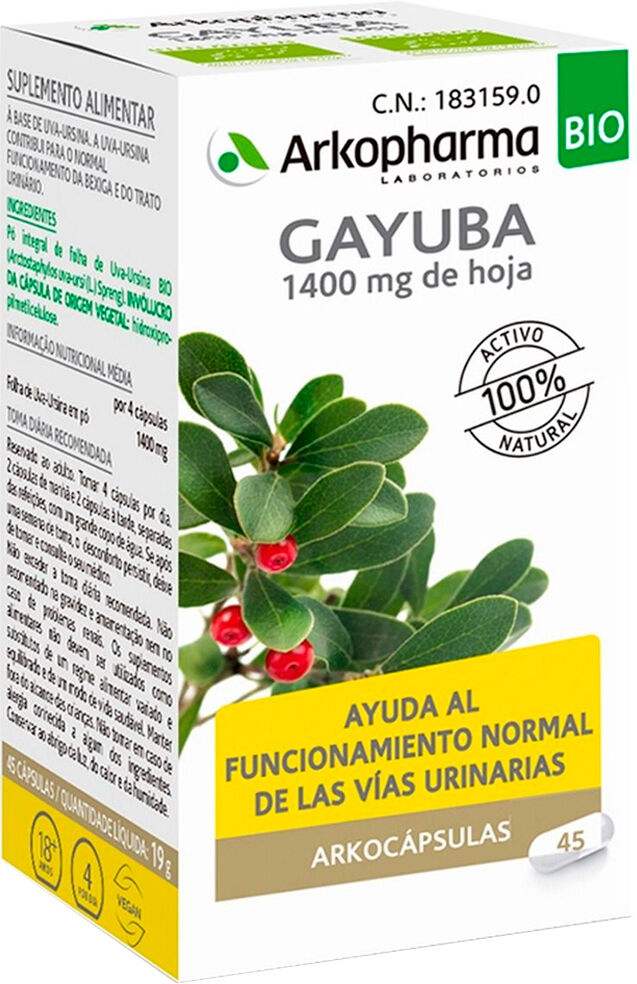 Arkopharma Arkocápsulas Gayuba Bio Complemento alimenticio 45&nbsp;caps.